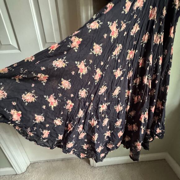 Free People Sea Glass Midi Dress Sweetheart Neckline Handkerchief Hem Boho - Picture 8 of 11